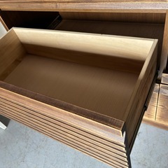 河口家具 おしゃれ キッチンボード、食器棚、天然木、幅120cm Used/キレイの画像