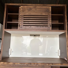 河口家具 おしゃれ キッチンボード、食器棚、天然木、幅120cm Used/キレイの画像