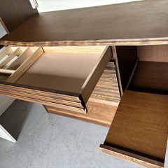 河口家具 おしゃれ キッチンボード、食器棚、天然木、幅120cm Used/キレイの画像