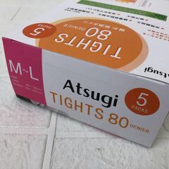 Atsugi アツギ 80デニール タイツ 5足組 黒 ブラック M～L 発熱の画像