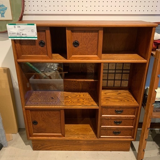 茶棚 昭和レトロ GMHO63○昭和レトロ 桑の木 茶箪笥 茶棚 飾り棚