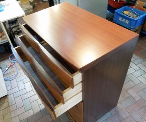 府中家具 天然木 6段チェスト 幅103.7cm 整理箪笥 衣類収納 タンス たんす 札幌市 新道東店