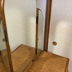 籐製　木製　ドレッサー・鏡台の画像