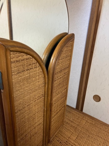 籐製　木製　ドレッサー・鏡台