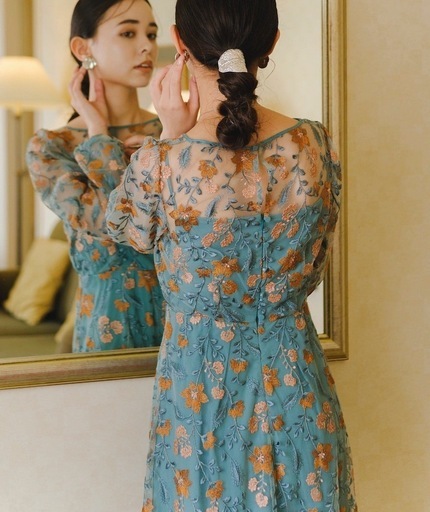 Kastane/オケージョン/embroidery organdy dress