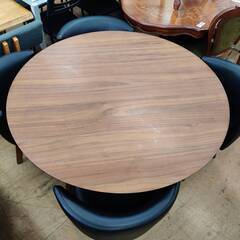 【愛品倶楽部柏店】浅川木工/境木工 ダイニング5点セット 天板ハガレ補修有 エルモ/エル ②の画像