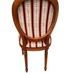 中古　ダイニングチェア レッドストライプ 木製　アンティークの画像