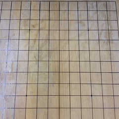 【中古品】　　碁盤17cm  無名　カバー有り　約42×45高さ29(cm)　※カバー割れあり　盤面傷やスレ、シミ有りの画像