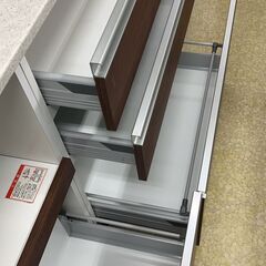 (i)食器棚QF カカオチェリー 収納ラック キッチン 台所 幅120×高さ200×奥行50 日本製 の画像