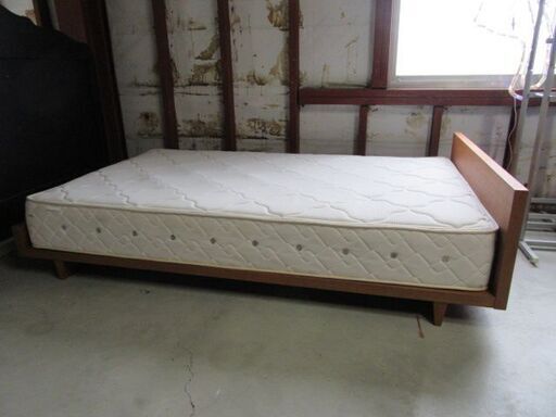 unico ウニコ セミダブルベッド マットレス付き 幅124.5×奥行205×高さ