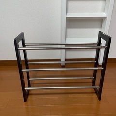 ニトリ　二段重ねできる伸縮シューズラックの画像