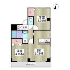 🌈😳フリーレント1ヶ月付き😳🌈鶴見駅徒歩25分🎶バストイレ別✨南向き🌞39.76㎡の2DKです😍💕の画像