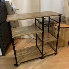 【美品】キッチンワゴン、レンジ台、レンジボード 