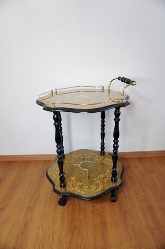 イタリア製 象嵌ワゴン アンティーク キッチンワゴン