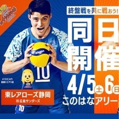 4/5バレーボール4枚セット！東レアローズVS広島サンダーズ