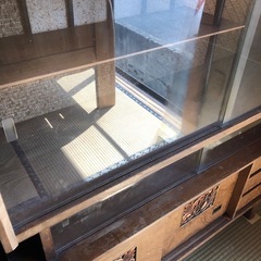 GY0328 和風引戸棚　木製　茶箪笥　食器棚　小物入れ　収納棚　昭和レトロの画像
