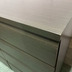 NITORI ニトリ 4段 シンプルローチェスト 木製 洋タンス 整理箪笥 スライドレール ブラウン WISH3-140-4LC DBR3 幅138.5cm×奥行42cm×高さ93cmの画像