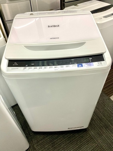 北九州市内配送無料　保証付き BW-V80B全自動洗濯機 ビートウォッシュ ホワイト [洗濯8.0kg /乾燥機能無 /上開き]