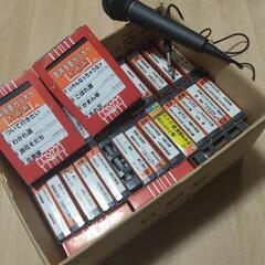 【実家整理品】昭和レトロ 演歌 ８トラ？マイク、イヤホン