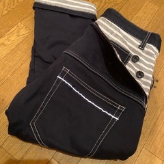 美品サルエルショートハーフパンツ切り替えデニムジーンズ切り替えし夏春秋　ワークペインターアウトドアの画像