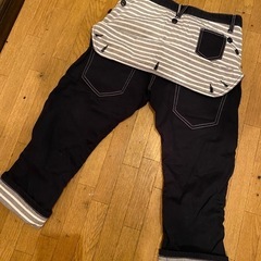 美品サルエルショートハーフパンツ切り替えデニムジーンズ切り替えし夏春秋　ワークペインターアウトドアの画像