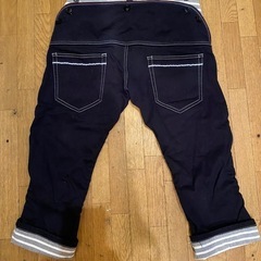 美品サルエルショートハーフパンツ切り替えデニムジーンズ切り替えし夏春秋　ワークペインターアウトドアの画像