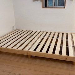 【至急引渡できる方】木製ダブルベッド