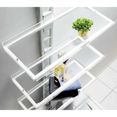 【定価¥18,900】ディノス モダンランドリーラック 幅60cm 3段棚 1本脚 ホワイト【美品】 dinosの画像