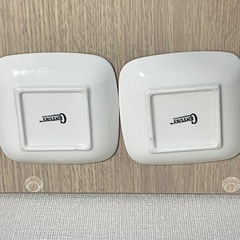 スクエア型小皿 平皿 2枚セットの画像