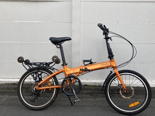 【受付終了】20インチ アルミ製折りたたみ自転車 前後Dブレーキ SHIMANO 7段 変速 車輪付リアキャリア