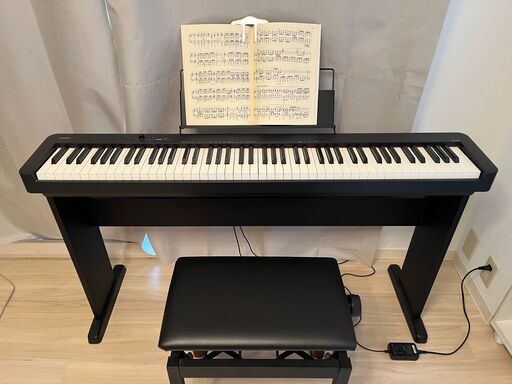 CASIO 電子ピアノ CDP-S110BK（ブラック）専用スタンド＆昇降式ピアノ椅子付き