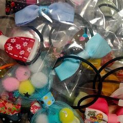ハンドメイド ヘアゴム まとめての画像