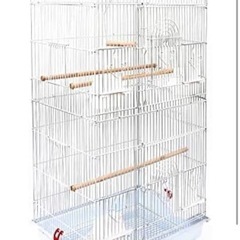 鳥かご バードケージ 大きいケージ 鳥小屋 大型 複数飼い セキセイインコ オカメインコ オウム 文鳥 小鳥 (2ホワイト)　の画像