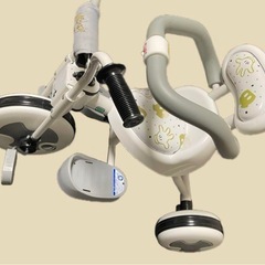 【外で未使用】ディズニー トライクピュア 三輪車（ホワイト）かじとり おしゃれ トイザらス限定の画像