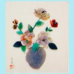 ストーンアート、フラワーアート、ストーンフラワー、石絵、石クラフト、石アート花、の画像