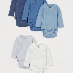 H&M ラップボディスーツ 5点セット　新生児の画像
