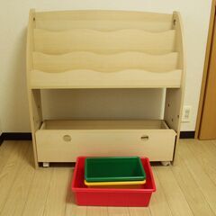 子供用ラック　絵本ラック　おもちゃラック 木製絵本ラック・本棚 ...