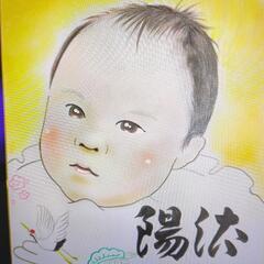 ①手書き似顔絵