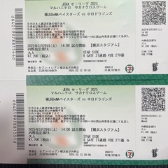 ハマスタ開幕チケット端席並びの2枚です