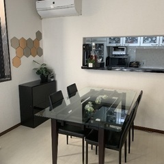 引き取りのみ　ダイニングテーブルセット　ブラックの画像