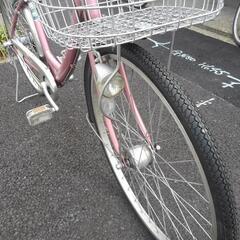 中古自転車3326前後タイヤ新品！26インチ3段ギヤオートライト 