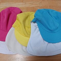カラー帽子🍑濃いピンク🟡黄色🔵水色　園児用