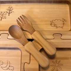 お値下げ　　木製おしゃれなお皿の画像