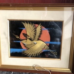 鳥図柄、額縁
