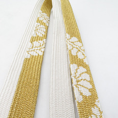 帯締め 4本まとめてセット 平組 組紐 礼装用 絹100% 白色 金糸 正絹 和装小物 帯〆 レディース 女性の画像