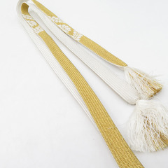 帯締め 4本まとめてセット 平組 組紐 礼装用 絹100% 白色 金糸 正絹 和装小物 帯〆 レディース 女性の画像