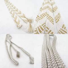 帯締め 4本まとめてセット 平組 組紐 礼装用 絹100% 白色 金糸 正絹 和装小物 帯〆 レディース 女性の画像