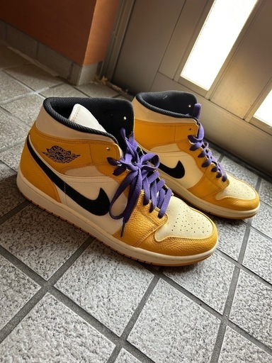 ナイキ　air jordan1 mid Lakers レイカーズ