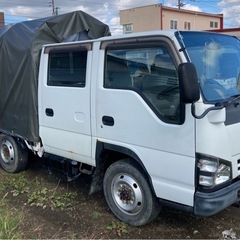 【南幌 100万 要修理】4WD ダブルキャブ  パワーゲート ISUZU エルフ 4ナンバー　平ボディ H18 18万キロの画像
