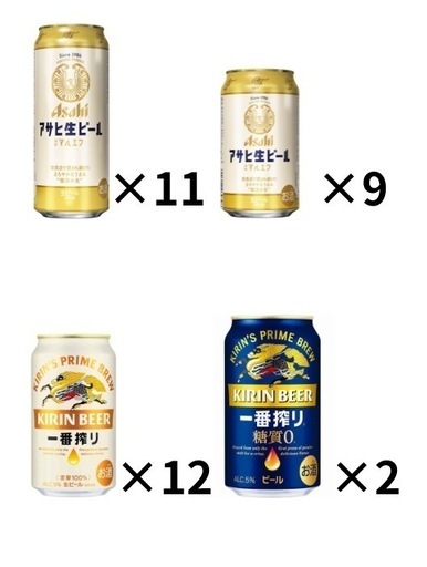 ビール各種48本